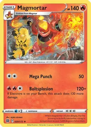 Magmortar Pokemon card from Brilliant Stars