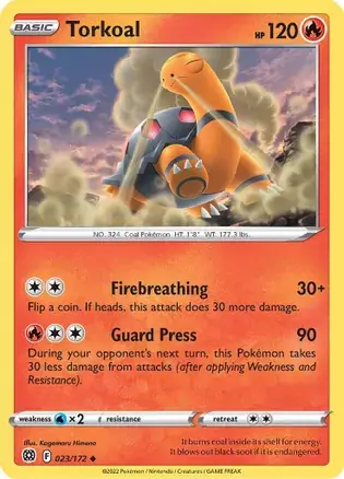 Torkoal Pokemon card from Brilliant Stars