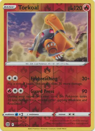 Torkoal Reverse Holo Pokemon card from Brilliant Stars