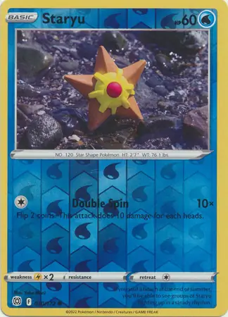 Staryu Reverse Holo Pokemon card from Brilliant Stars
