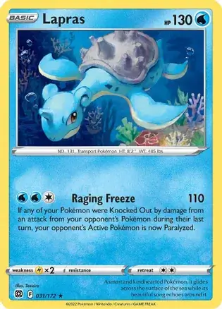 Lapras Pokemon card from Brilliant Stars