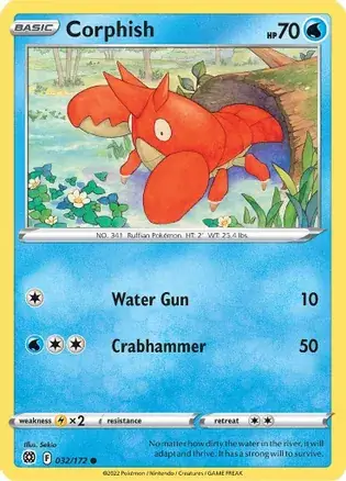 Corphish Pokemon card from Brilliant Stars