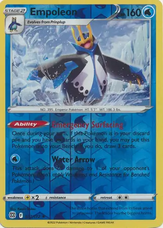Empoleon Reverse Holo Pokemon card from Brilliant Stars