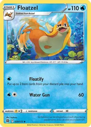 Floatzel Pokemon card from Brilliant Stars