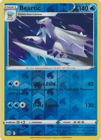 Beartic Reverse Holo Pokemon card from Brilliant Stars