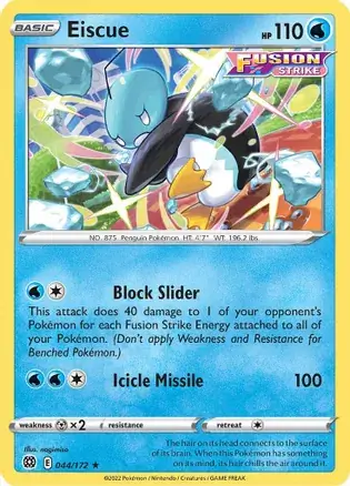 Eiscue Pokemon card from Brilliant Stars