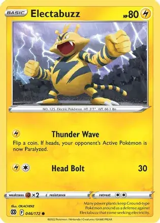 Electabuzz Pokemon card from Brilliant Stars