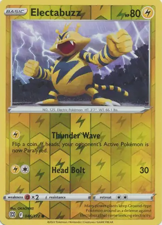 Electabuzz Reverse Holo Pokemon card from Brilliant Stars