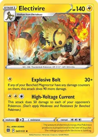 Electivire Pokemon card from Brilliant Stars