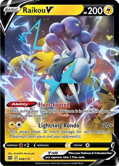 Raikou V Pokemon card from Brilliant Stars