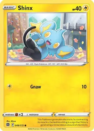 Shinx Pokemon card from Brilliant Stars