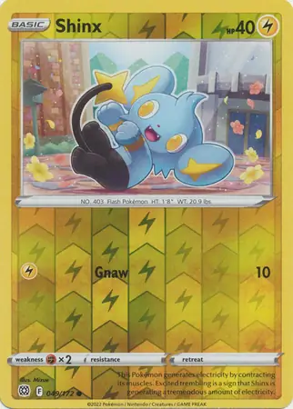 Shinx Reverse Holo Pokemon card from Brilliant Stars
