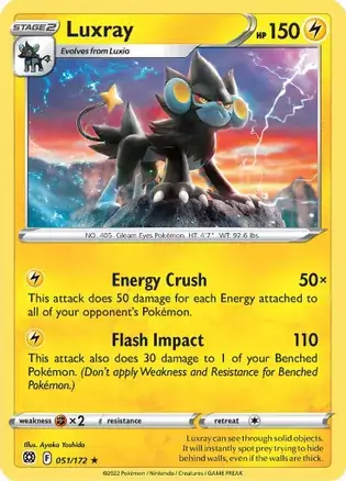 Luxray Pokemon card from Brilliant Stars