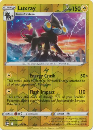 Luxray Reverse Holo Pokemon card from Brilliant Stars