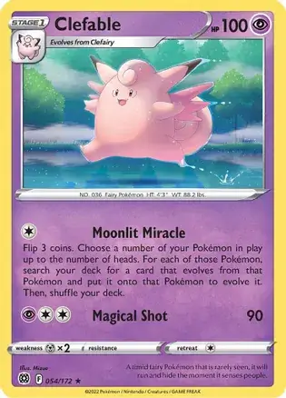 Clefable Pokemon card from Brilliant Stars