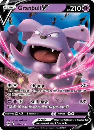 Granbull V Pokemon card from Brilliant Stars