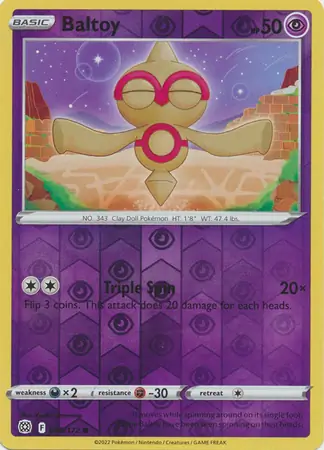 Baltoy Reverse Holo Pokemon card from Brilliant Stars