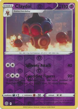 Claydol Reverse Holo Pokemon card from Brilliant Stars