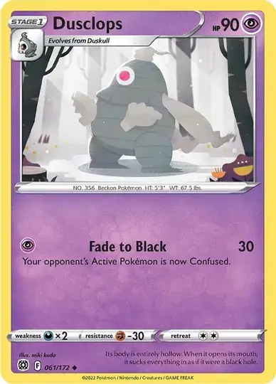 Dusclops Pokemon card from Brilliant Stars