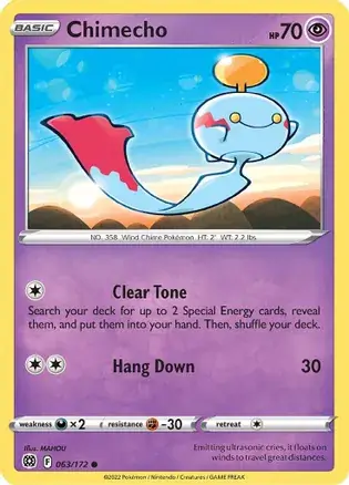 Chimecho Pokemon card from Brilliant Stars