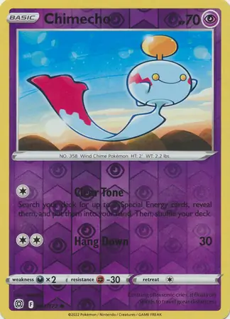 Chimecho Reverse Holo Pokemon card from Brilliant Stars