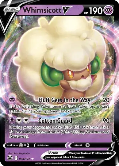 Whimsicott V Pokemon card from Brilliant Stars