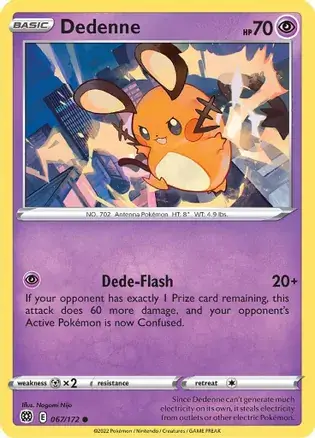 Dedenne Pokemon card from Brilliant Stars
