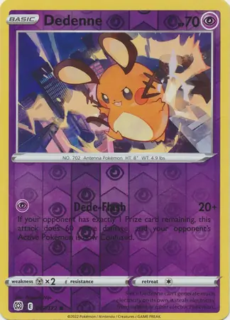 Dedenne Reverse Holo Pokemon card from Brilliant Stars