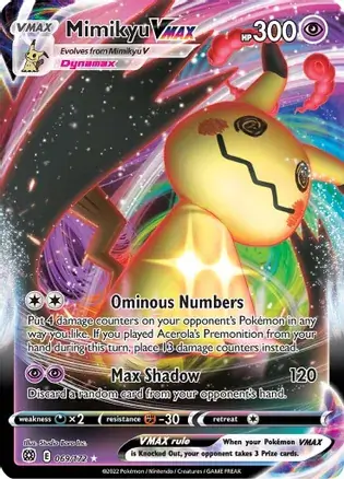 Mimikyu VMAX Pokemon card from Brilliant Stars