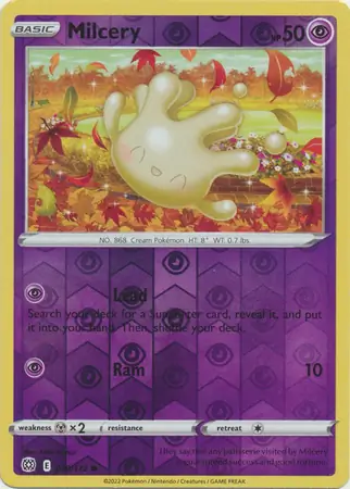 Milcery Reverse Holo Pokemon card from Brilliant Stars