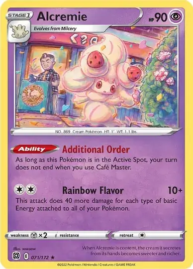 Alcremie Pokemon card from Brilliant Stars