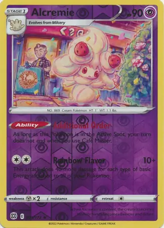 Alcremie Reverse Holo Pokemon card from Brilliant Stars