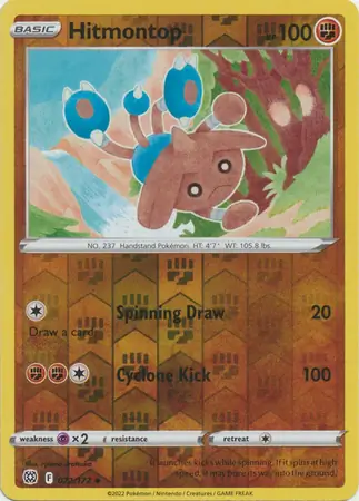 Hitmontop Reverse Holo Pokemon card from Brilliant Stars