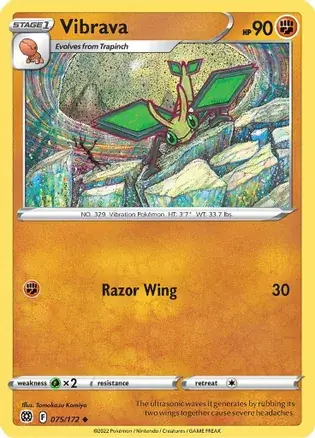 Vibrava Pokemon card from Brilliant Stars