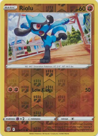 Riolu Reverse Holo Pokemon card from Brilliant Stars