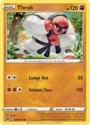 Throh Pokemon card from Brilliant Stars