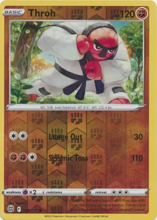 Throh Reverse Holo Pokemon card from Brilliant Stars