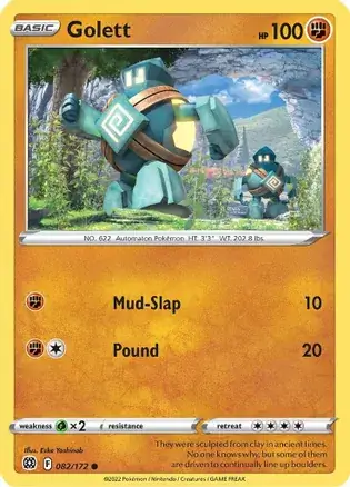Golett Pokemon card from Brilliant Stars