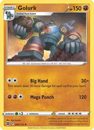 Golurk Pokemon card from Brilliant Stars