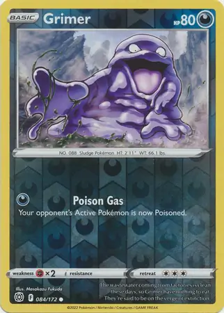 Grimer Reverse Holo Pokemon card from Brilliant Stars