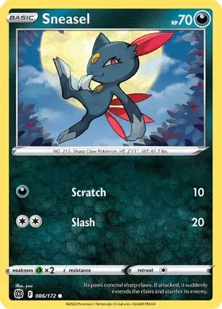 Sneasel Pokemon card from Brilliant Stars