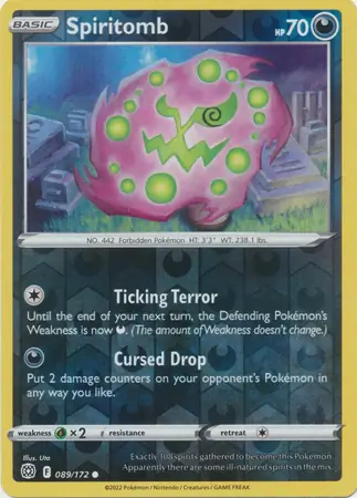 Spiritomb Reverse Holo Pokemon card from Brilliant Stars