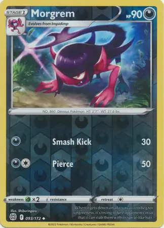Morgrem Reverse Holo Pokemon card from Brilliant Stars