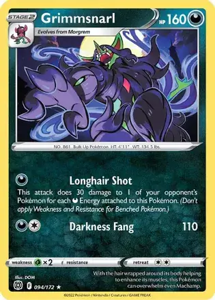 Grimmsnarl Pokemon card from Brilliant Stars