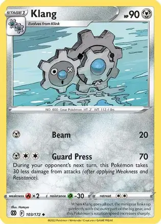 Klang Pokemon card from Brilliant Stars