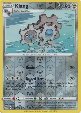 Klang Reverse Holo Pokemon card from Brilliant Stars