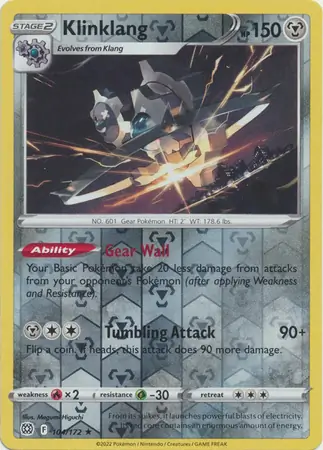 Klinklang Reverse Holo Pokemon card from Brilliant Stars