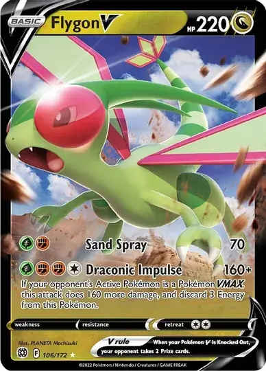 Flygon V Pokemon card from Brilliant Stars