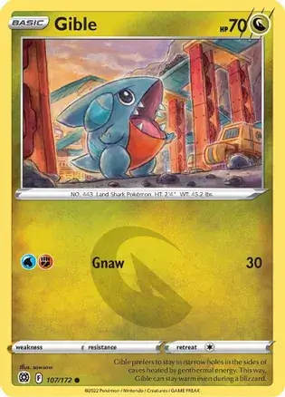 Gible Pokemon card from Brilliant Stars