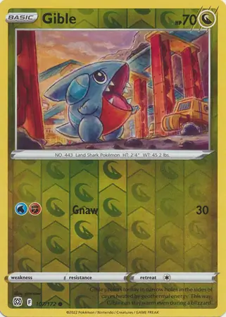 Gible Reverse Holo Pokemon card from Brilliant Stars